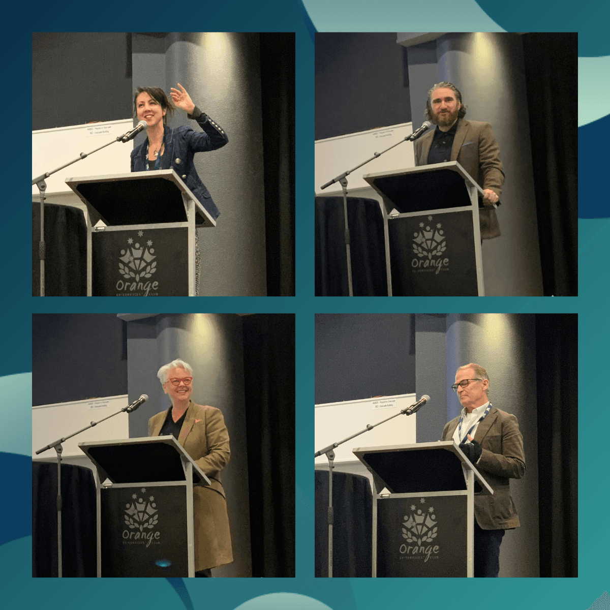 Clockwise from top left: Karin Stark, Andrew Whitelaw, Chris Freney and Hon. Penny Sharpe.